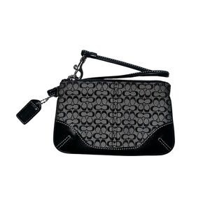 Coach Black and Gray Signature Wristlet